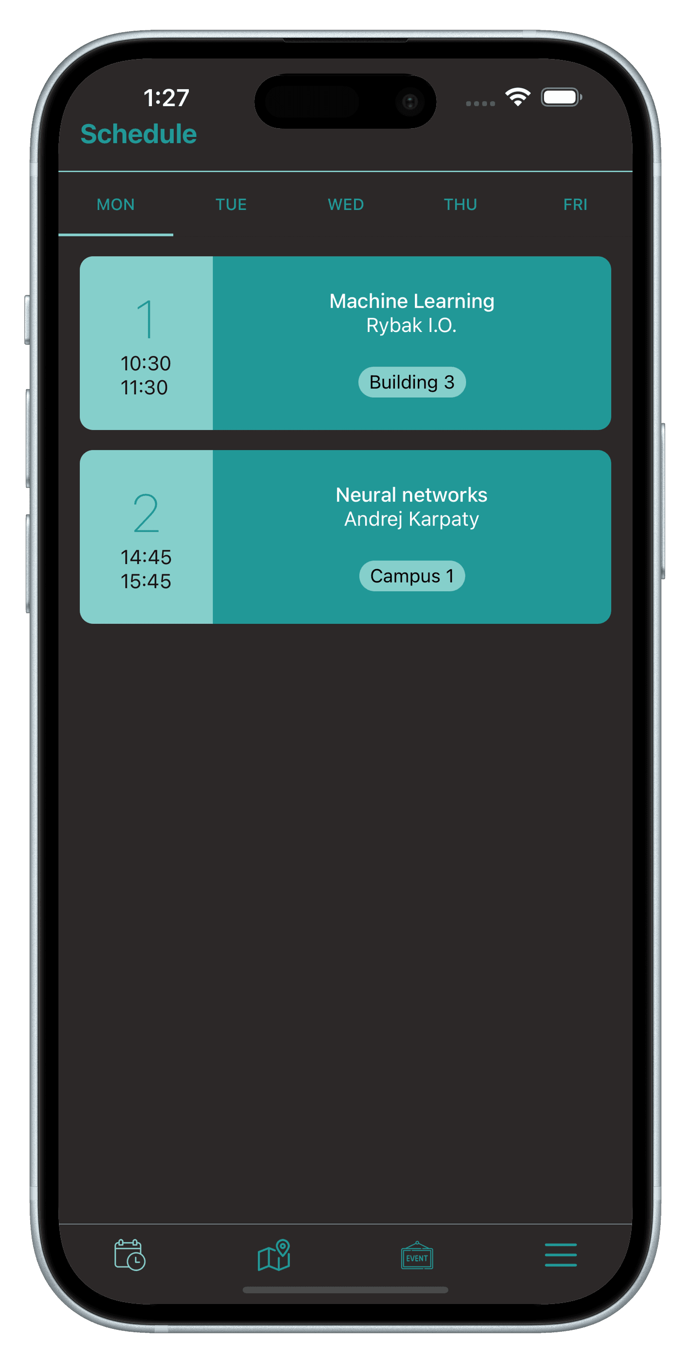 Scheduler screenshot 1